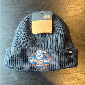 NWT Official Quick Lane Bowl The North Face Black and Orange Ribbed Knit Beanie